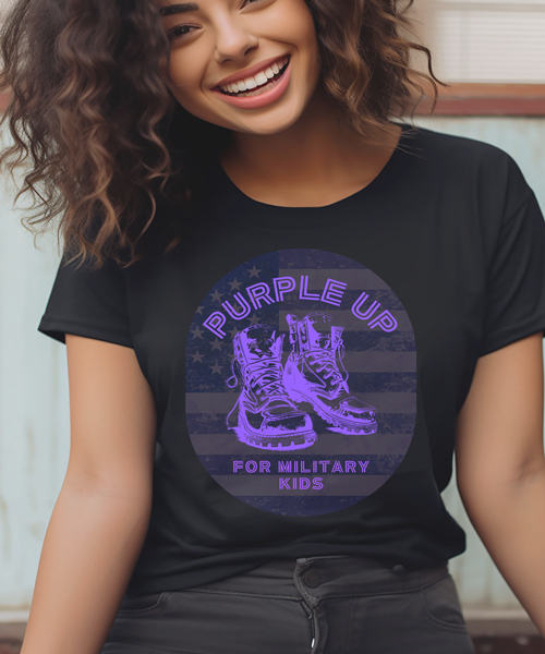 Purple Up For Military Kids Combat Boots Military Unisex t-shirt