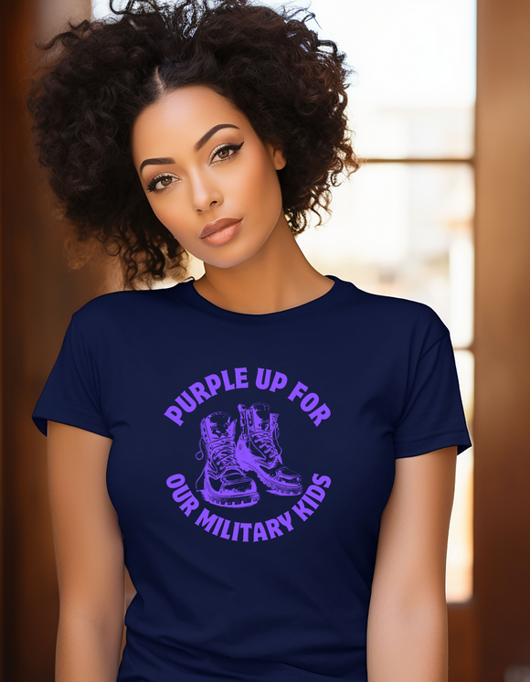 Purple Up For Our Military Kids Adult T-Shirt