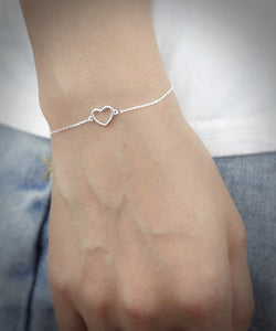 Open Heart Sterling Silver Bracelet