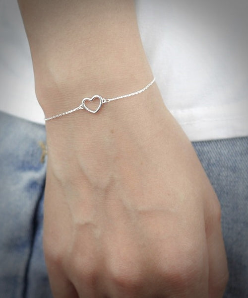 I LOVE U Bracelet, .925 Sterling Silver Zircon Dainty Bracelet –  KesleyBoutique