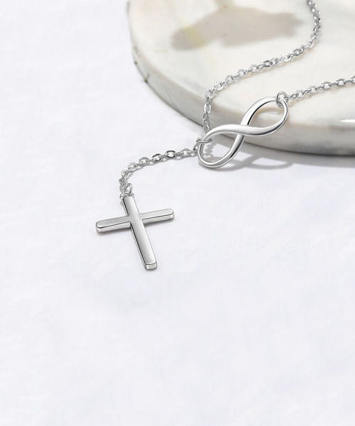 Sterling Silver Infinity Cross Necklace