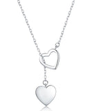 Candy's Blossoming Love Sterling Silver Lariat Style Heart Necklace